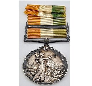 Kings South Africa Medal with 1901 & 1902 Bars.
