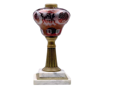 Bohemian glass fluid lamp with Brass Stem value