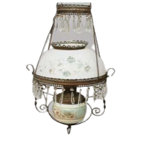 Victorian hanging oil lamp lighting fixture value