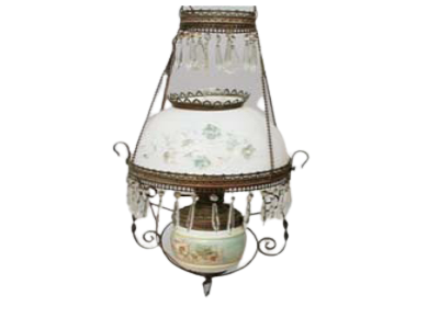 Victorian hanging oil lamp lighting fixture value Antique Glass Lamp Shades with Value